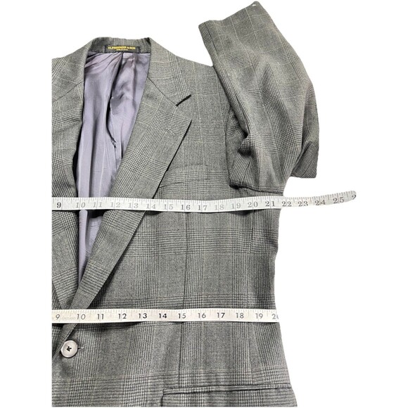 H. Freeman & Son Glen Plaid Black Gray Blazer Jacket Men 40R Wool Sport Coat - Picture 10 of 12